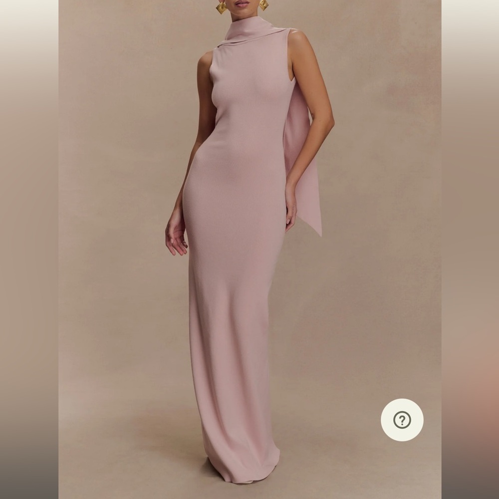 Meshki Darby Knit scarf maxi dress-pale pink